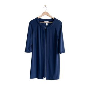 Joseph Ribkoff Womens Tunic Blouse Sweater 3/4 Sleeve Scoop Neck Blue Size 10